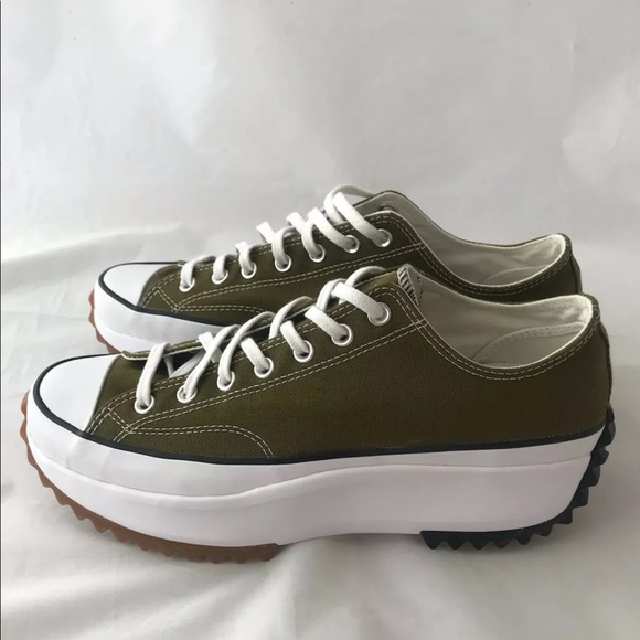 Converse Run Star Hike Low Top Platform Sneaker Olive Green M13/W14.5 - Picture 8 of 10